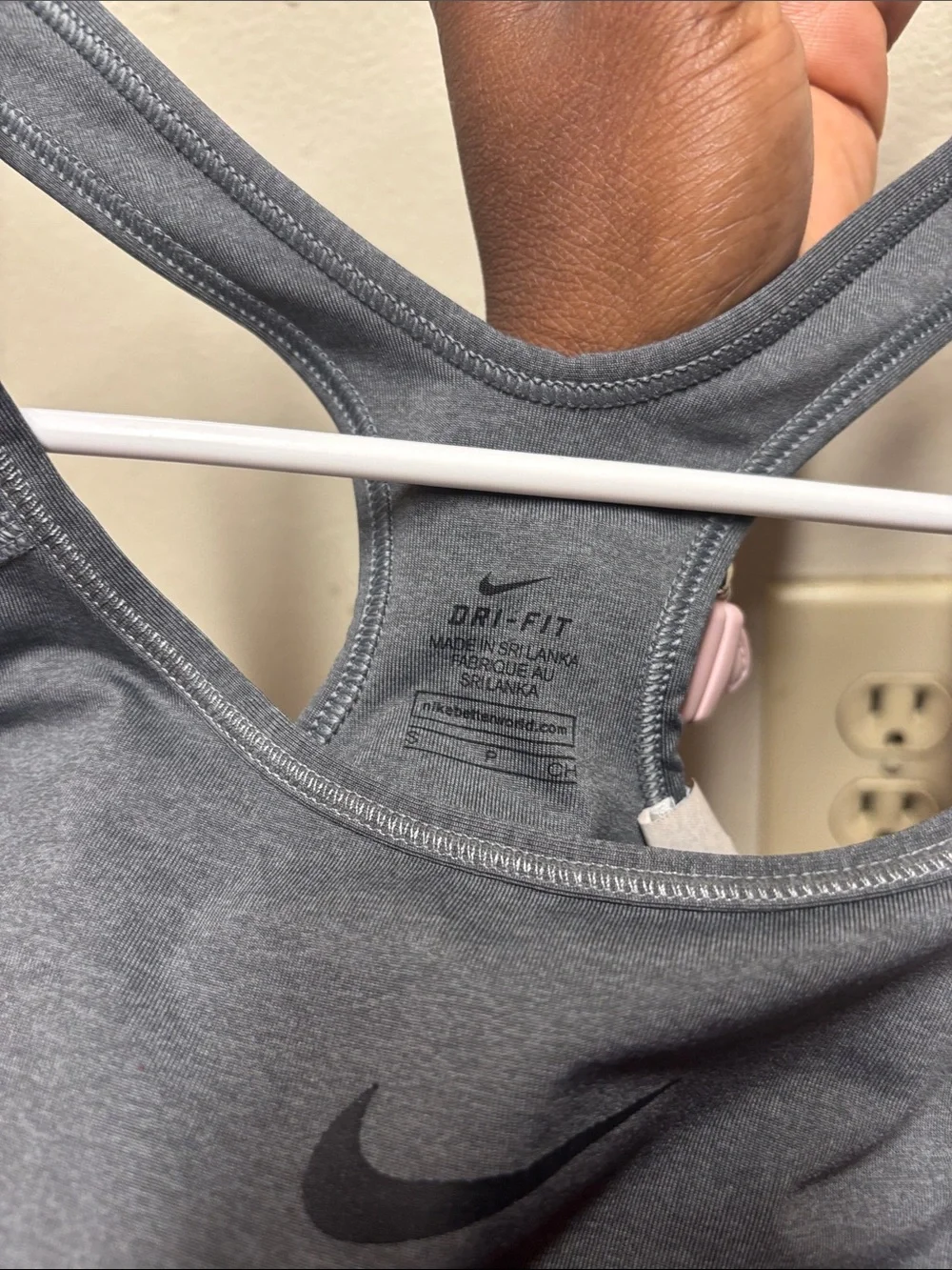 Nike Gray Dri-FIT Racerback Sports Bra small